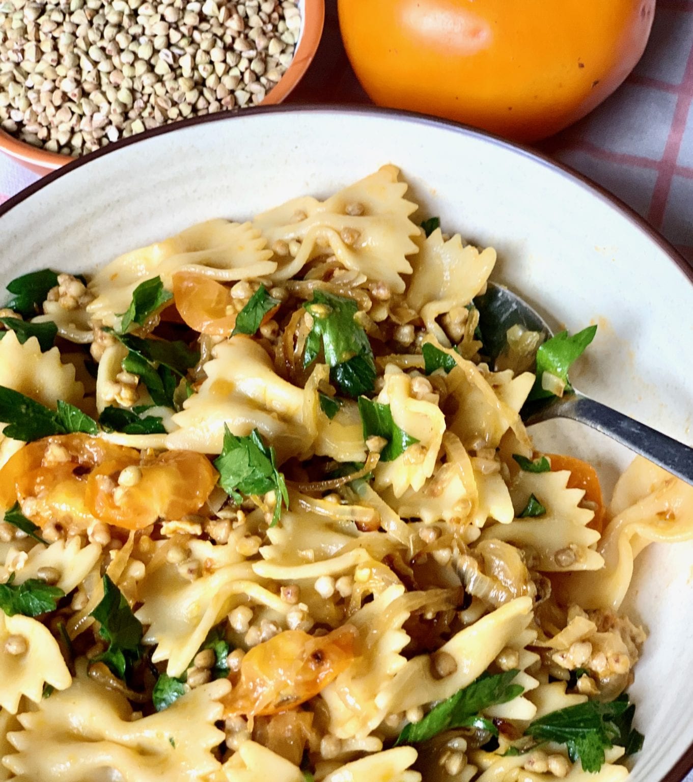 Pasta with Buckwheat Groats Kidney Kitchen
